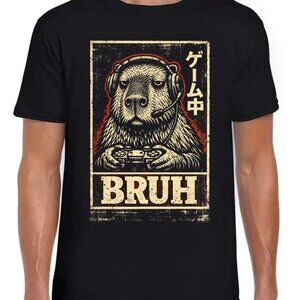 Bruh Gamer Bear Graphic T-Shirt Size XL | Funny Gaming Animal Tee | Vintage